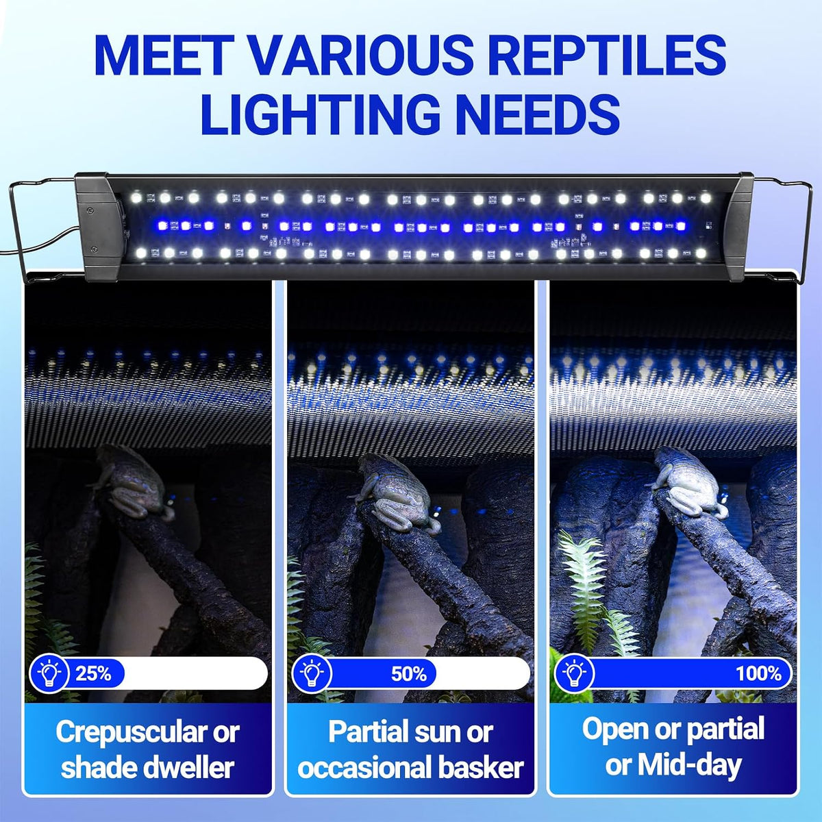 REPTI ZOO UVB Reptile Light with Dimming | 10.0 UVB LED Light Bulb for Desert Reptile | 12W 28 inch UVB Lamp for Bearded Dragon Snake Gecko Lizard | Reptile Light Bar Fixture with Controller