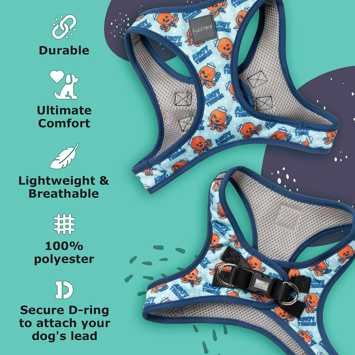FuzzYard Ahoy There! Step in Dog Harness | Size M | Comfortable Fit for Everyday Walking & Training