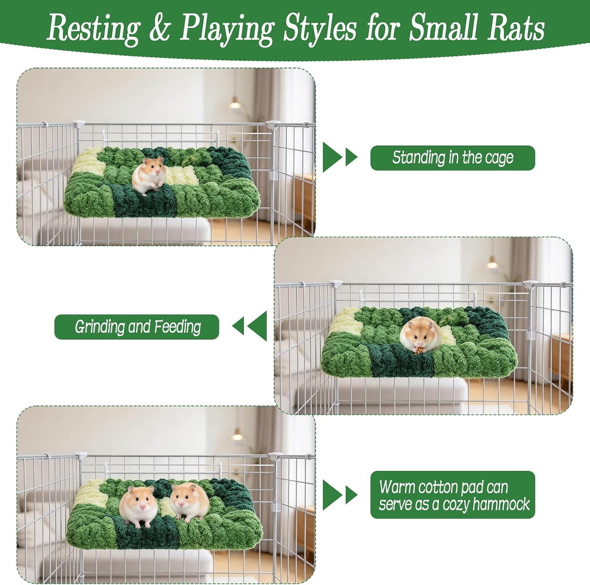 2Pcs Rat Cage Platform Rat Climbing Toy Warm Velvet Rat Cage Accessories