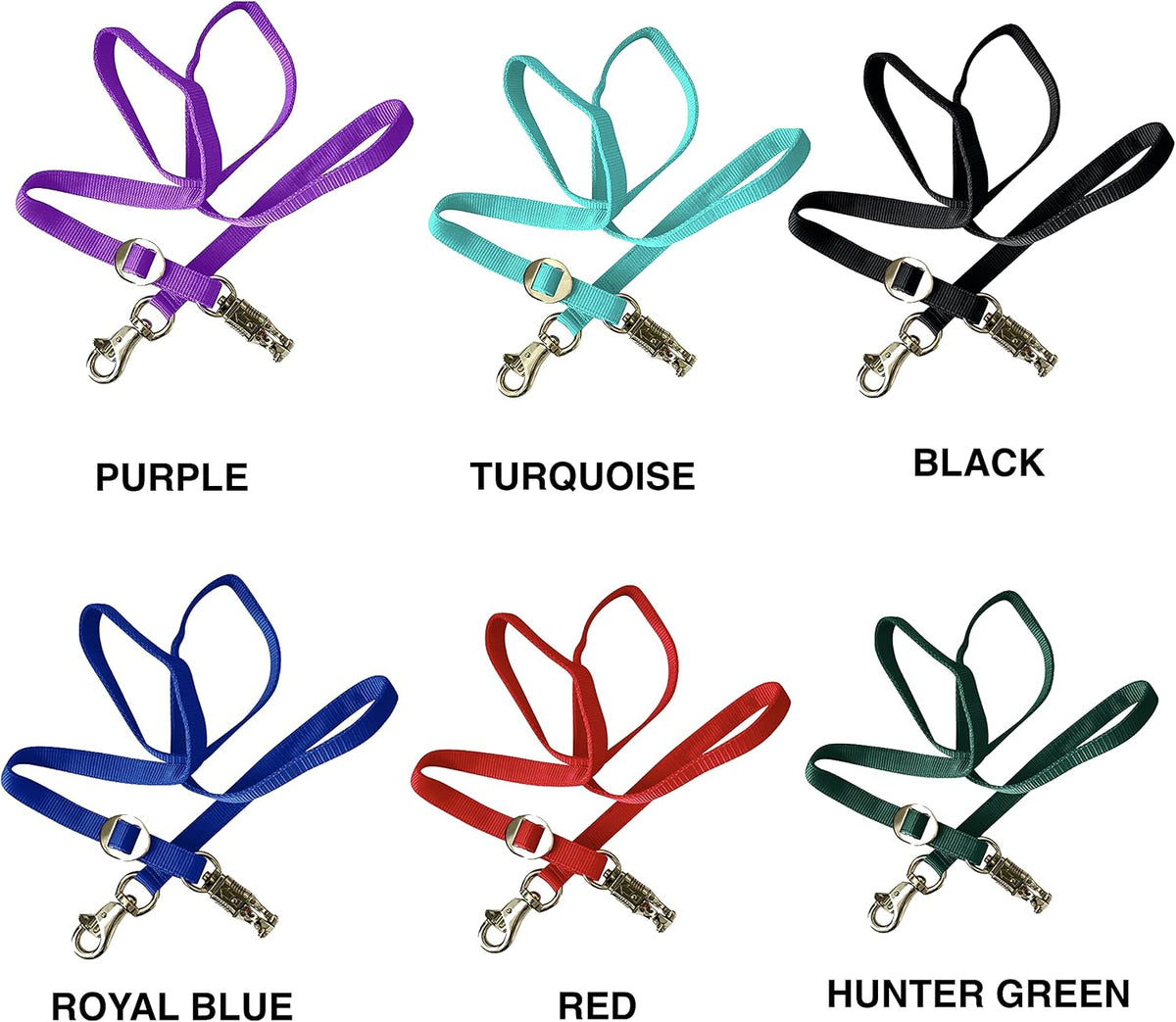 Majestic Ally Double Thick 36" to 72" Trailer Tie for Horse Haulage, Cross tie with Adjustable Buckle, Panic Snap and Bull Snap – 1" Wide by 36" to 72" Long (Purple)