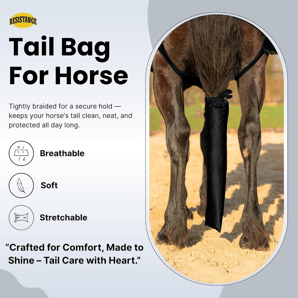 RESISTANCE Spandex Horse Tail Bag Only for Horses - 23"x10" Ties, Nylon Material - to Keep The Horse Tail Clean and Protected - Burgundy (Pack of 1)
