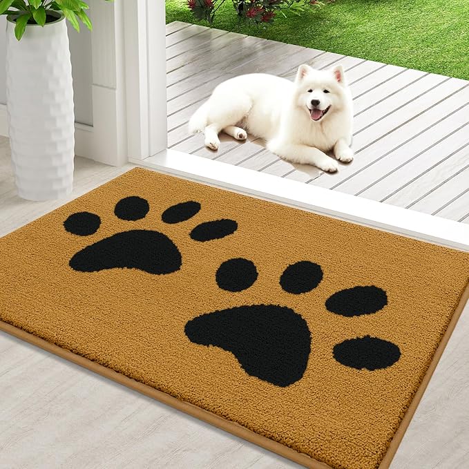 Buganda Dog Door Mat for Muddy Paws, Absorbent Dirt Trapper Washable Indoor by Buganda