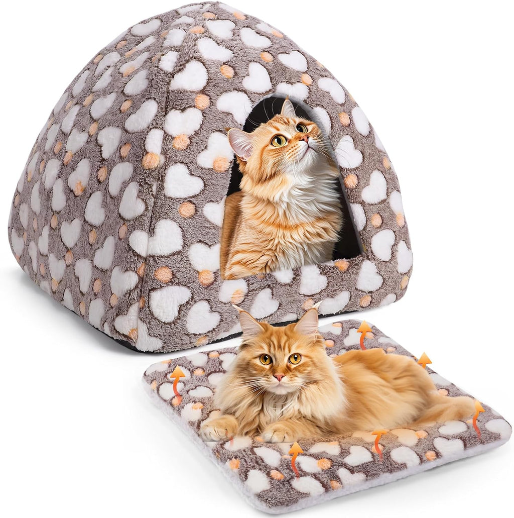 10 x 10 Inch Guinea Pig Hideout Bed with Self Warming Pad, Star