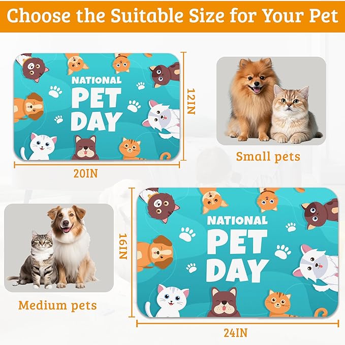 Pet Dog Cat Food Mat, Animal Paws Absorbent Waterproof Placemat - Image 6