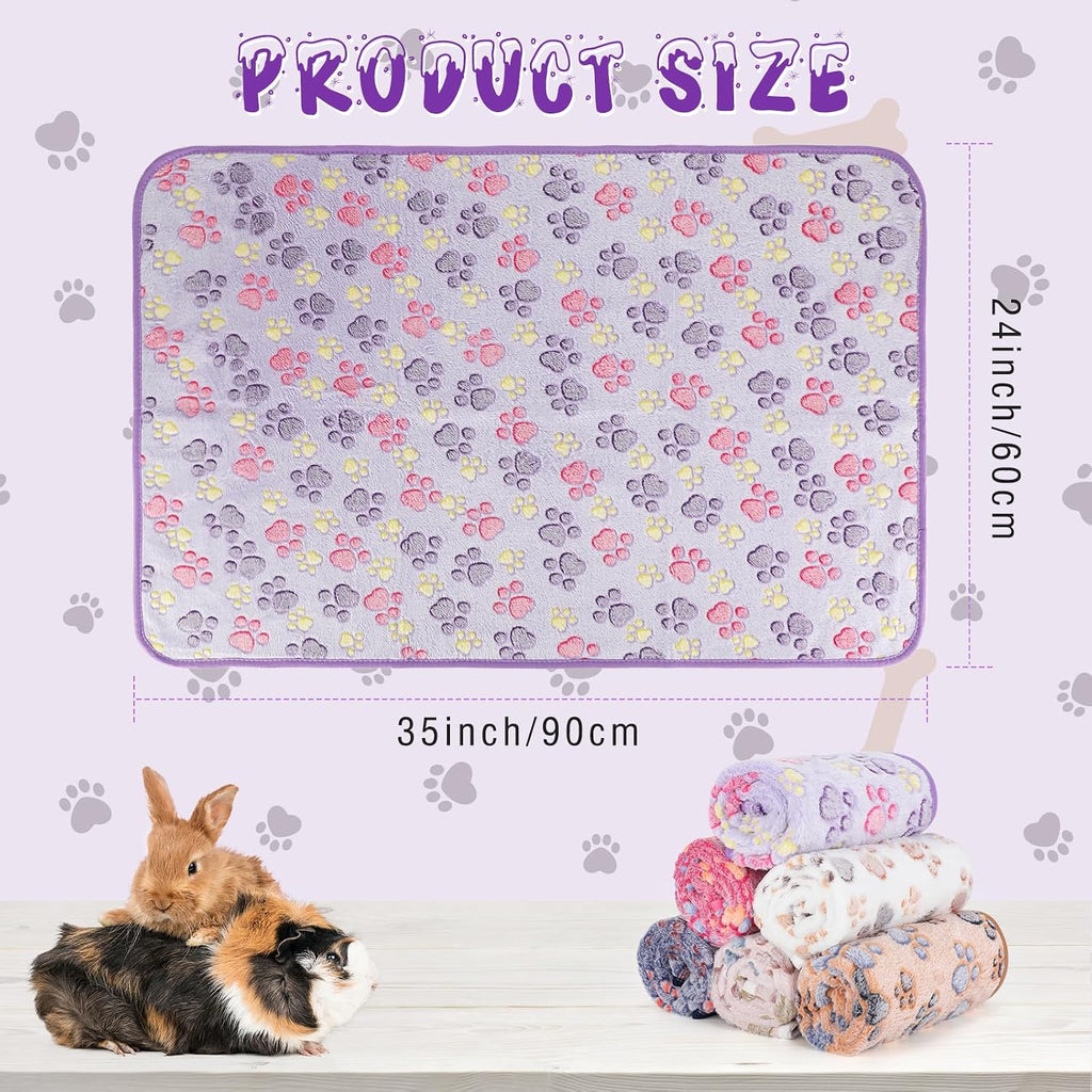 YUEPET 6 Pack Waterproof Guinea Pig Blankets, Fleece Cage Liners, M