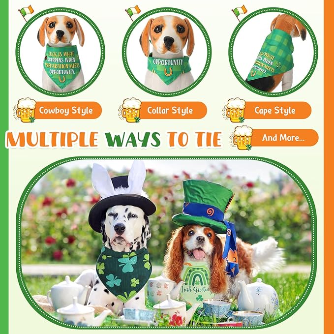 Chunful 50 Pcs St. Patrick's Day Dog Bandanas Bulk - Image 6