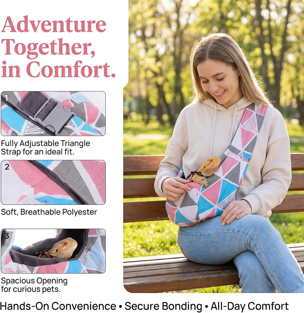 balacoo Bearded Dragon Carrier with Adjustable Strap for Outdoor Travel