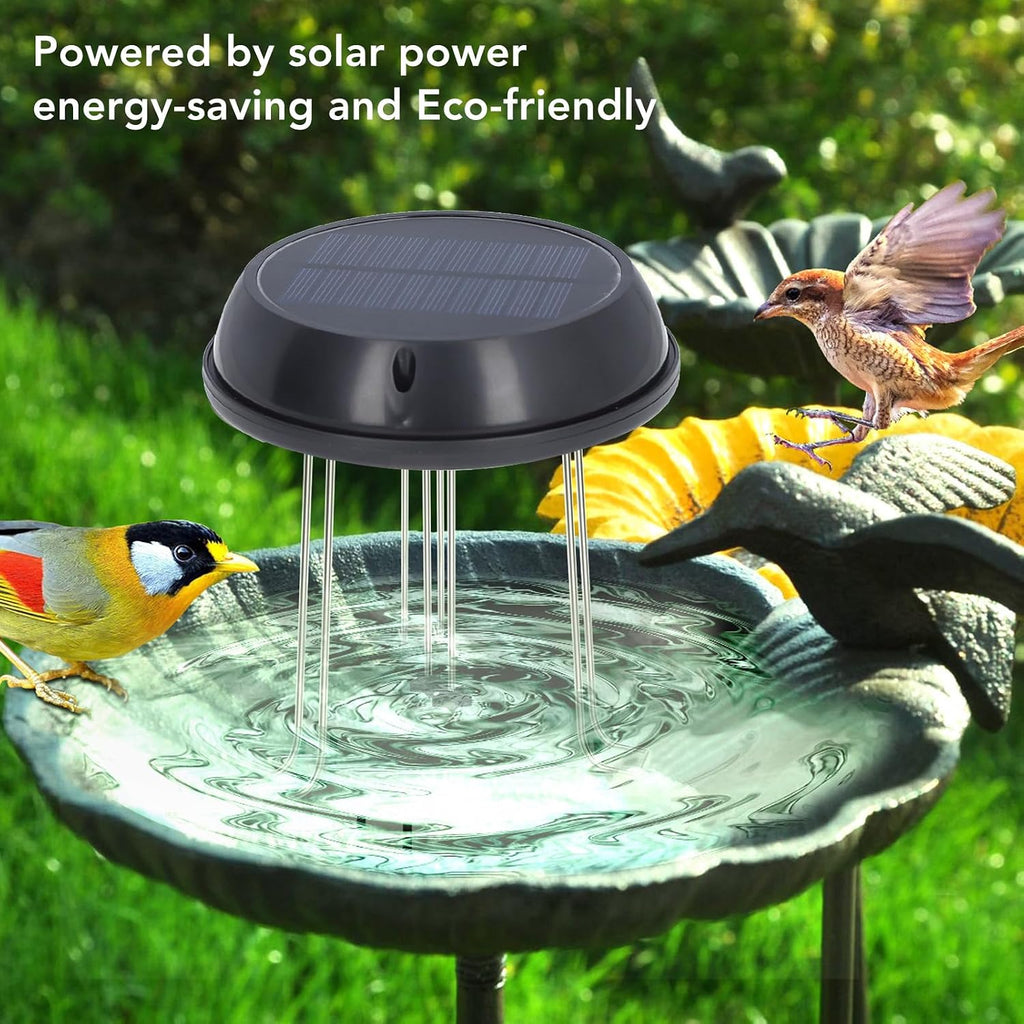 Agatige Bird Bath Solar Swing Device, 5v 0.5w Stainless Steel Water Agitator Bird Bath Solar Panel Wiggler Bubble Device for Garden Ponds Pool Scenery