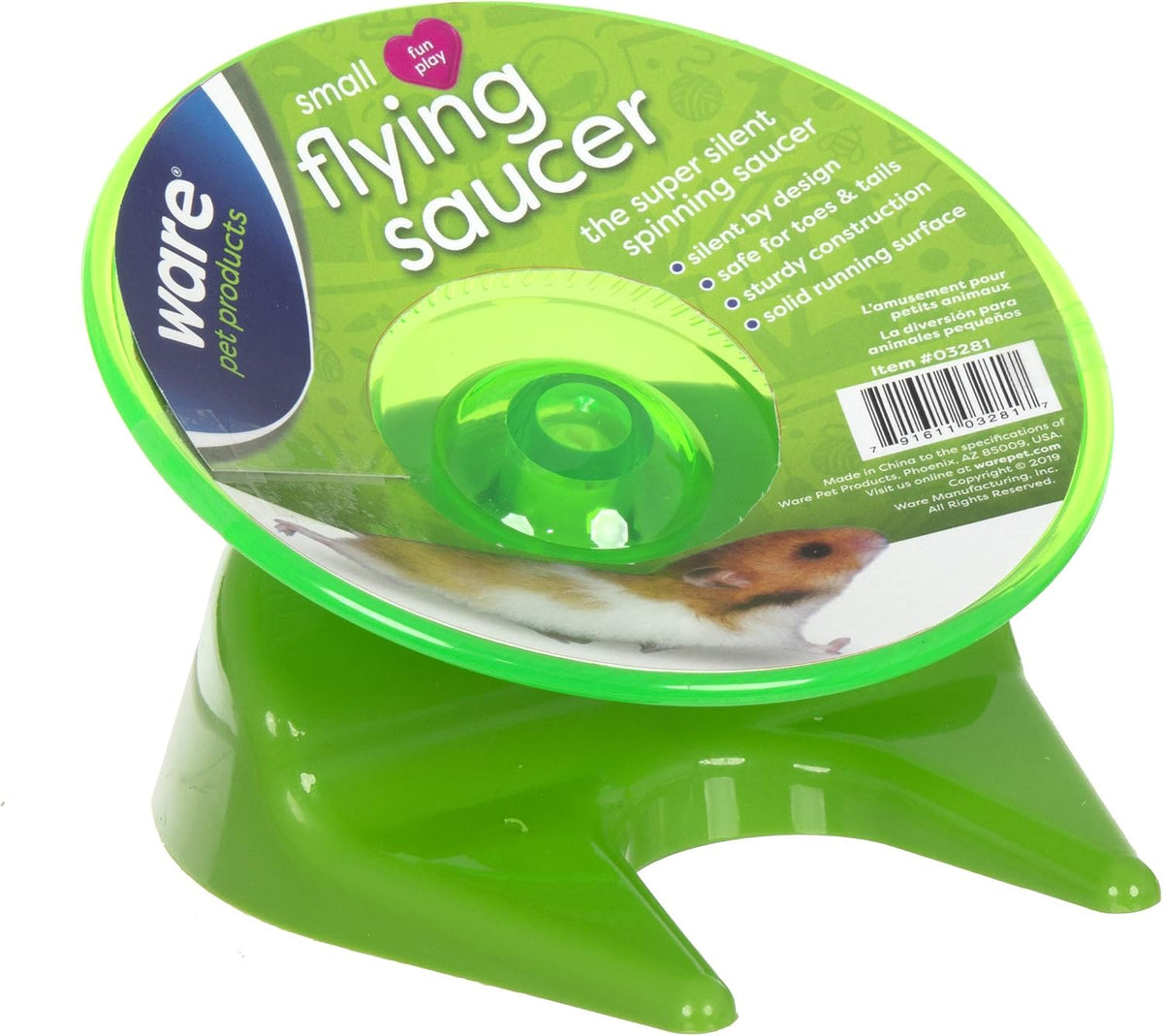 Ware Manufacturing Flying Saucer Exercise Wheel for Small Pets, 5-Inch - Colors may vary