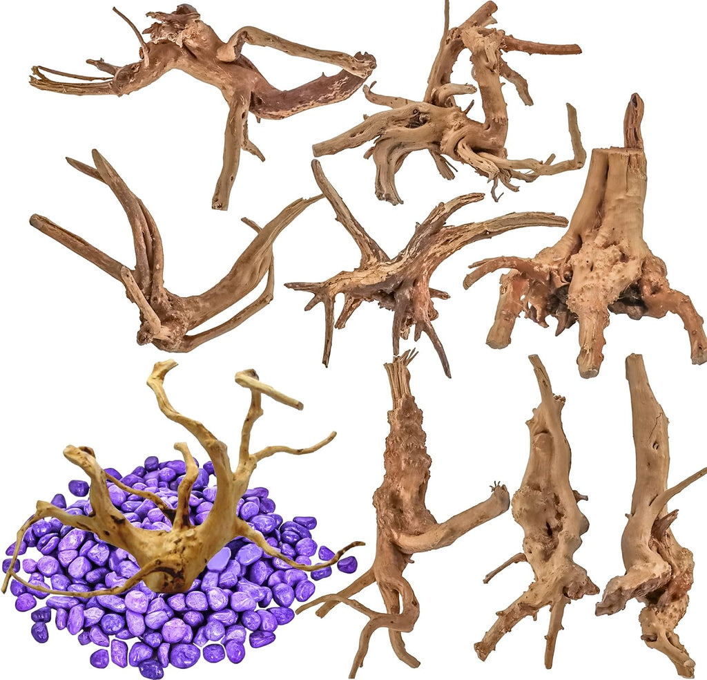 Vmiapxo 8-Pack Natural Driftwood, Sinkable Spider Wood (3.15''-4'')