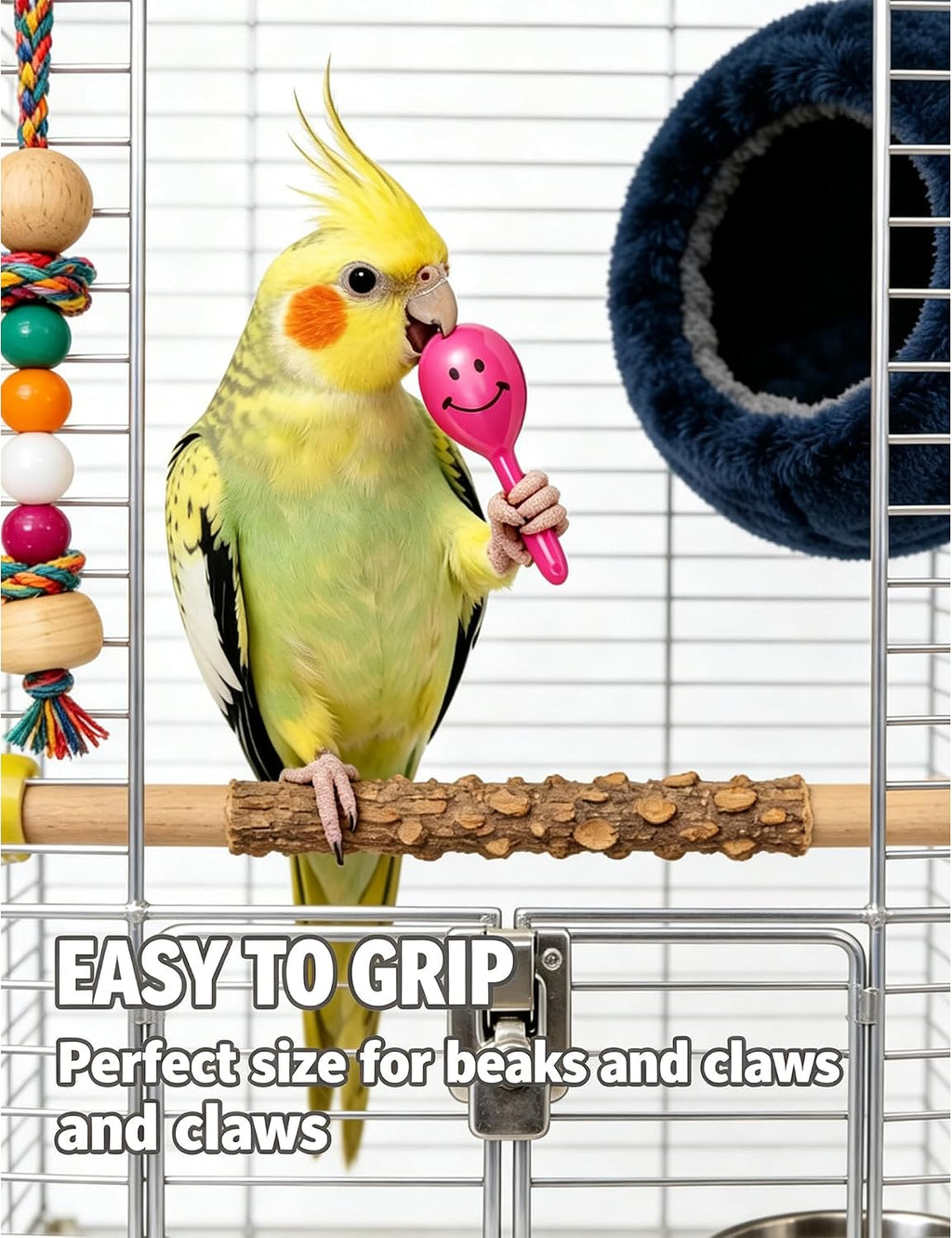 Cloud Shape Bird Perch Stand with Coconut Tree Hanging Balls for Birds
