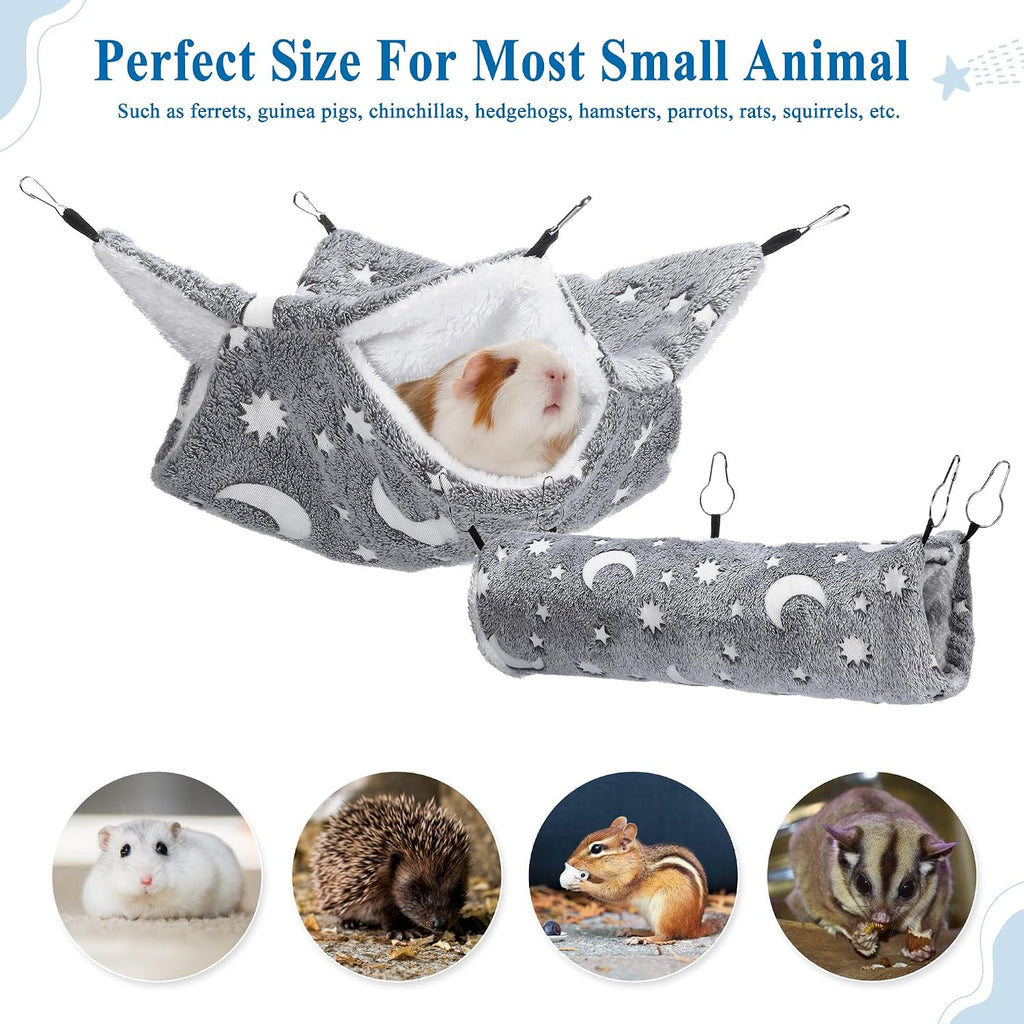 Noctilucent Luminous Grey Guinea Pig Rat Hammock Bunkbed Hanging Tunnel