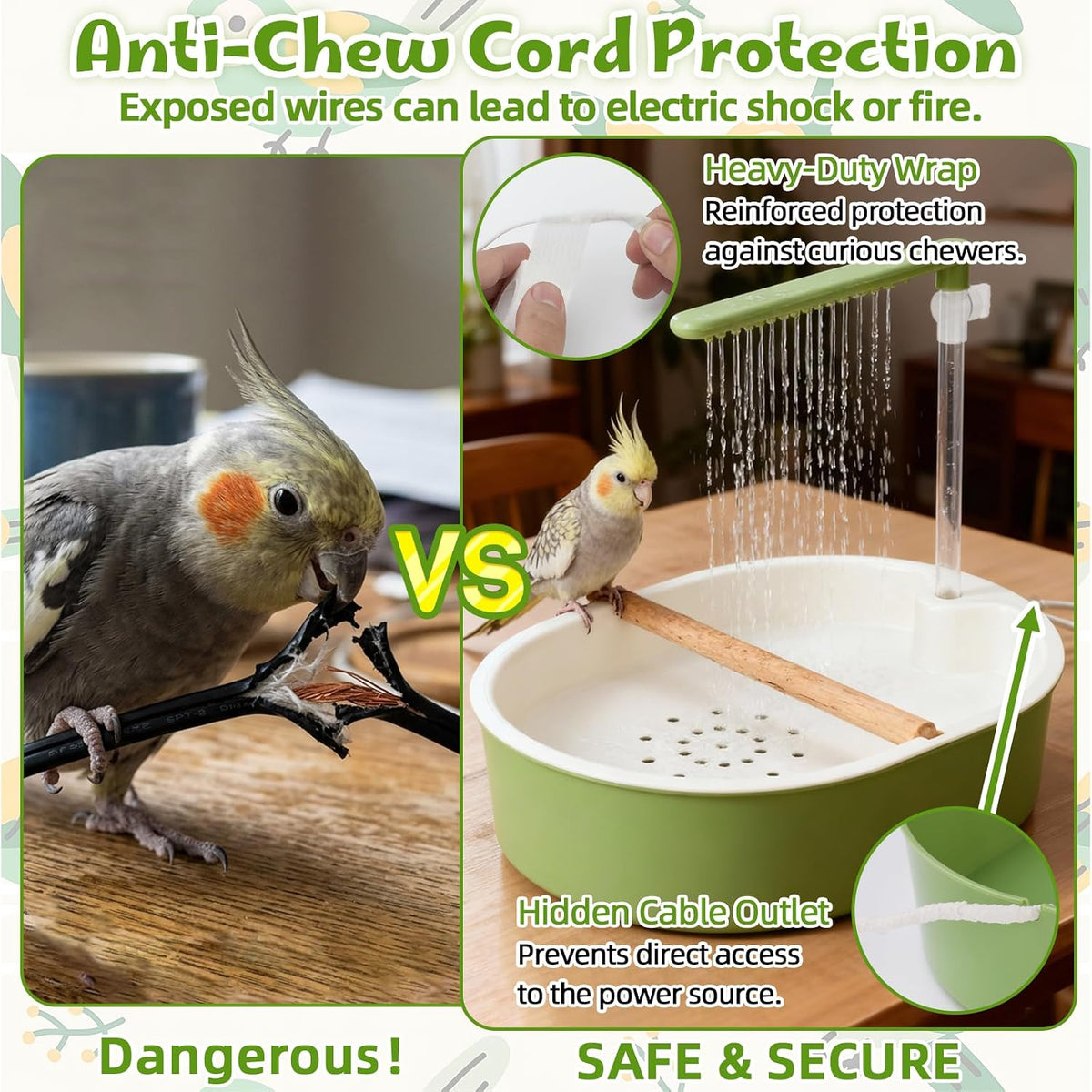 Automatic Bird Bath with Valve, Adjustable Water Flow