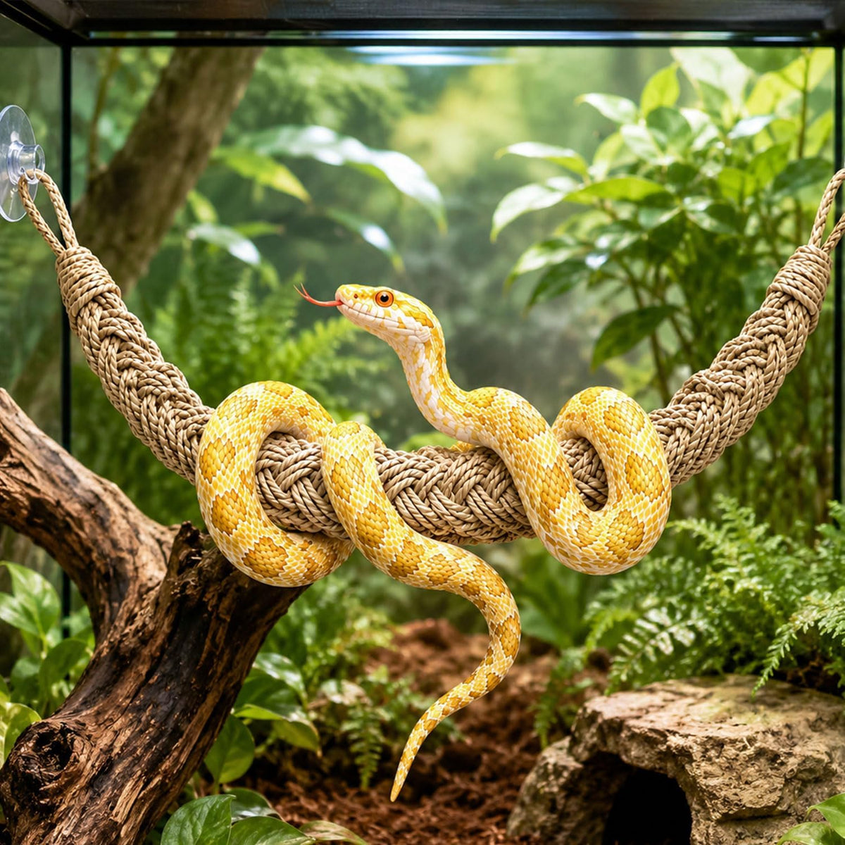 Ball Python Tank Accessories Snake Climbing Rope Reptile Enrichment Decor