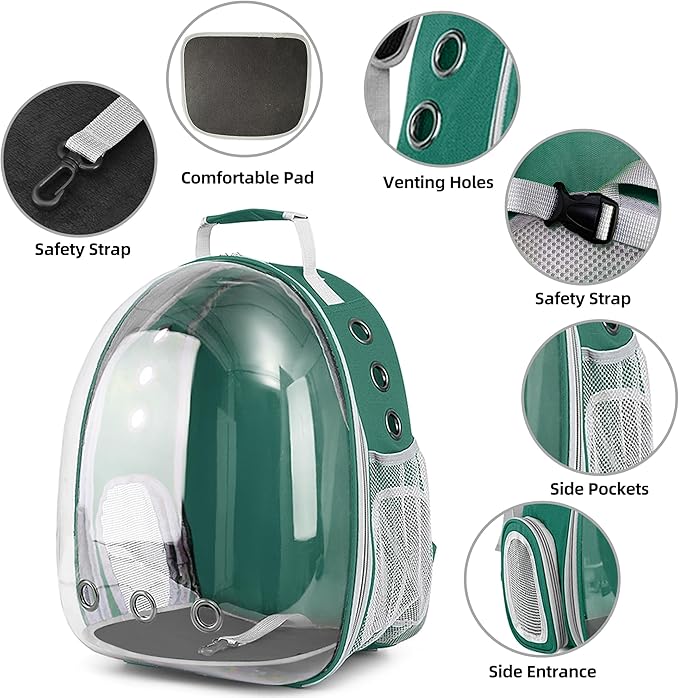 Pet Backpack Carrier, Bubble Backpack Cat Carrier, Pets and Small Dogs - Image 4