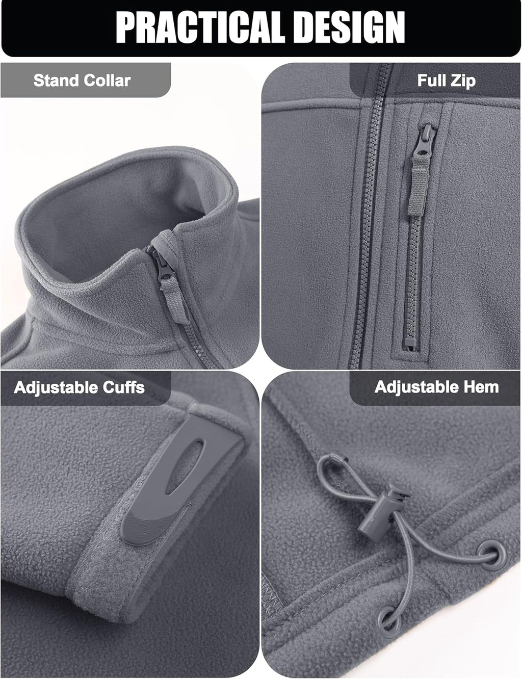 Men's Fleece Jacket Winter Warm Tactical Work Coat for Men