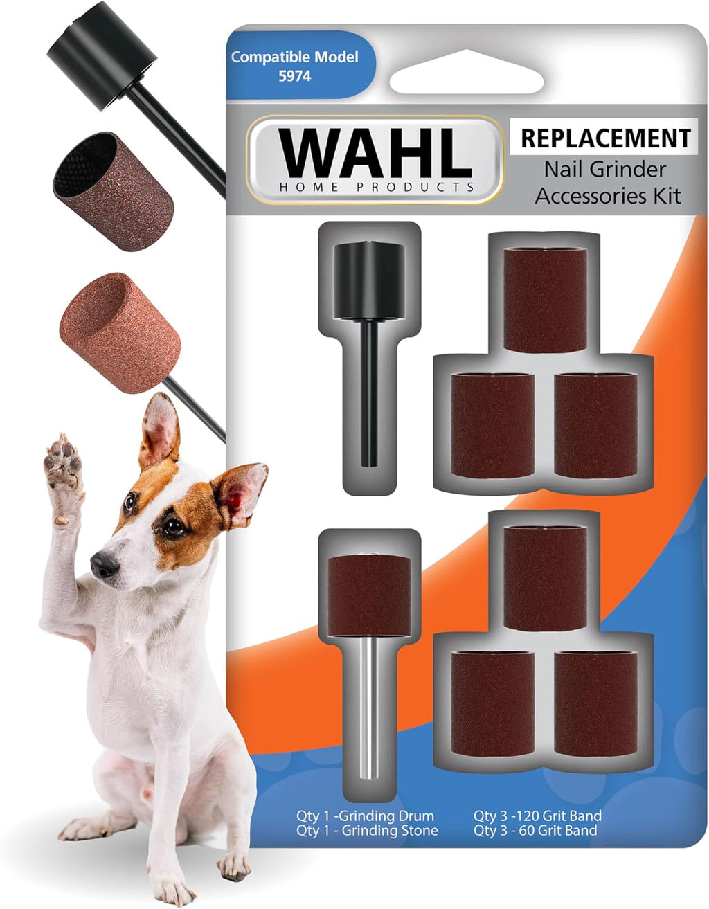 Wahl Dog Nail Grinder Replacement Accessory Kit, 8 Pieces