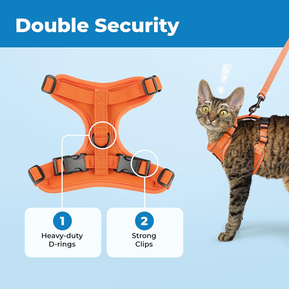 Voyager Escape-Proof Step-in Harness & Leash - Orange, Medium