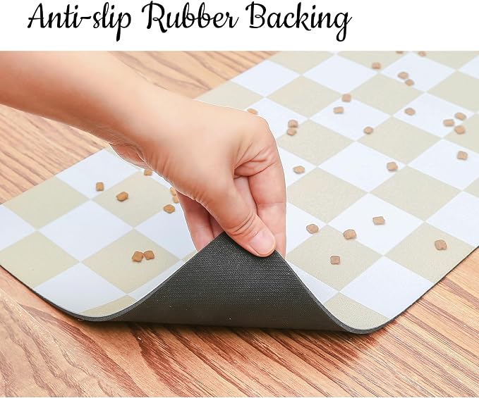 Ralxion Checkered Dog Feeding Mat, Absorbent Mats - Image 4