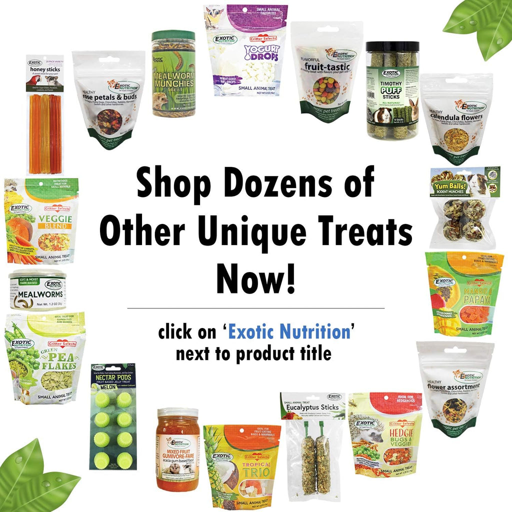 Nectar Pods (Variety 4 Pack) - Calcium-Fortified Jelly Fruit Treat - Sugar Gliders, Marmosets, Squirrels, Parrots, Cockatiels, Parakeets, Birds, Hamsters, Day Geckos, Kinkajous & Other Small Pets