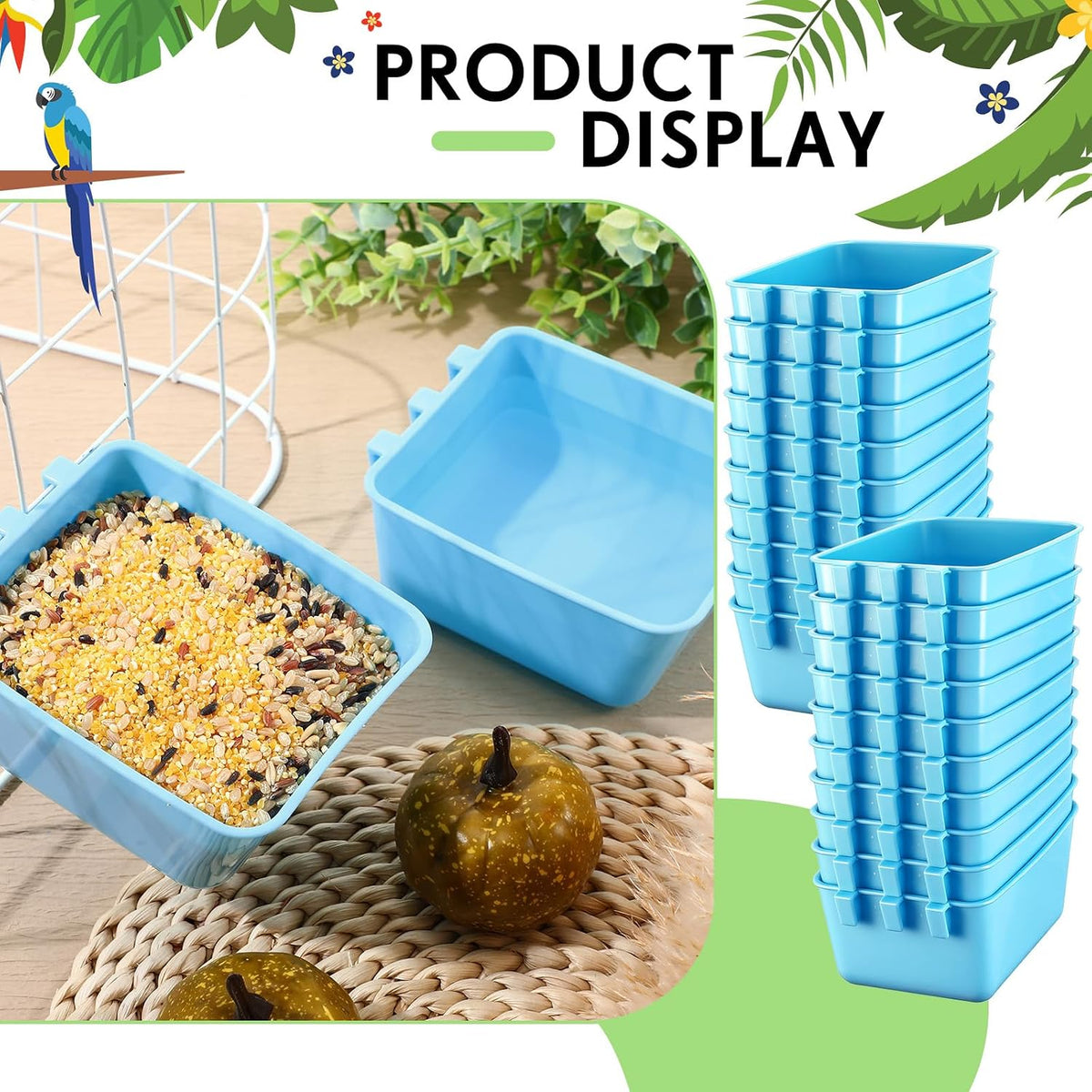 Maxdot 20 Pcs Chicken Water Feeder Cup 16 oz Large Watering Cup, Light Blue