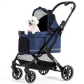 HITTITE Pet Stroller with Weatherproof Cover, All-Terrain 4-Wheel Cat & Dog Stroller with Adjustable Canopy, Foldable Dog Strollers with Storage Basket for Small to Medium Dogs Up to 55 lbs.