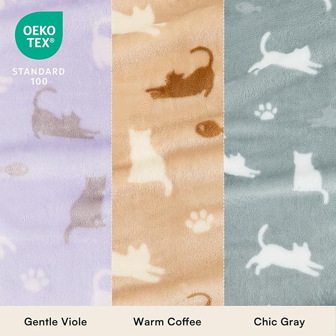 Luciphia 1 Pack 3 Dog Printed Fleece Pet Blankets Washable，Soft Warm Throw - Image 2