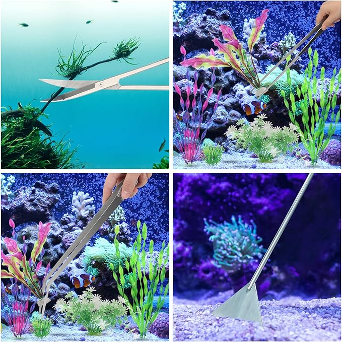 Aquarium Aquascape Tools Kit 15in, 4 in 1 Anti-Rust Aquatic Plant Aquascaping - Image 7