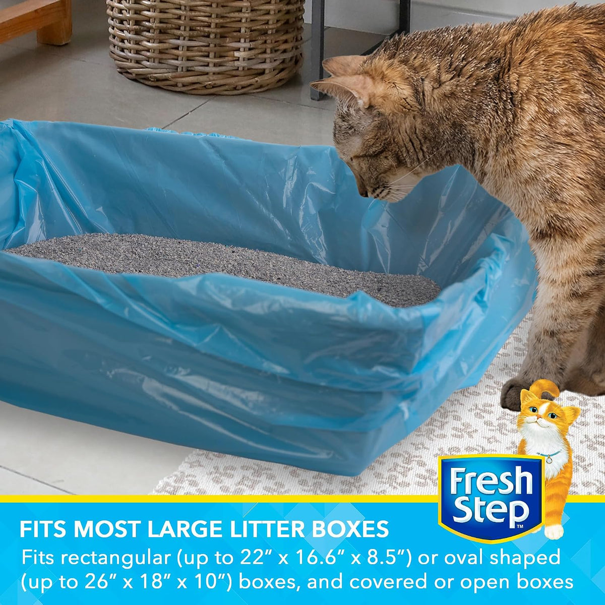 Fresh Step Drawstring Cat Litter Liners, Scented, 3 ft x 19 in, 15 Count