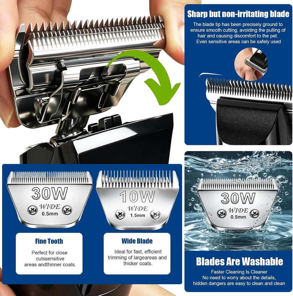 Professional Horse Clippers with Detachable Wide Blade