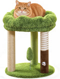 20" Small Cat Tree with 3 Scratching Posts and Perch Bed