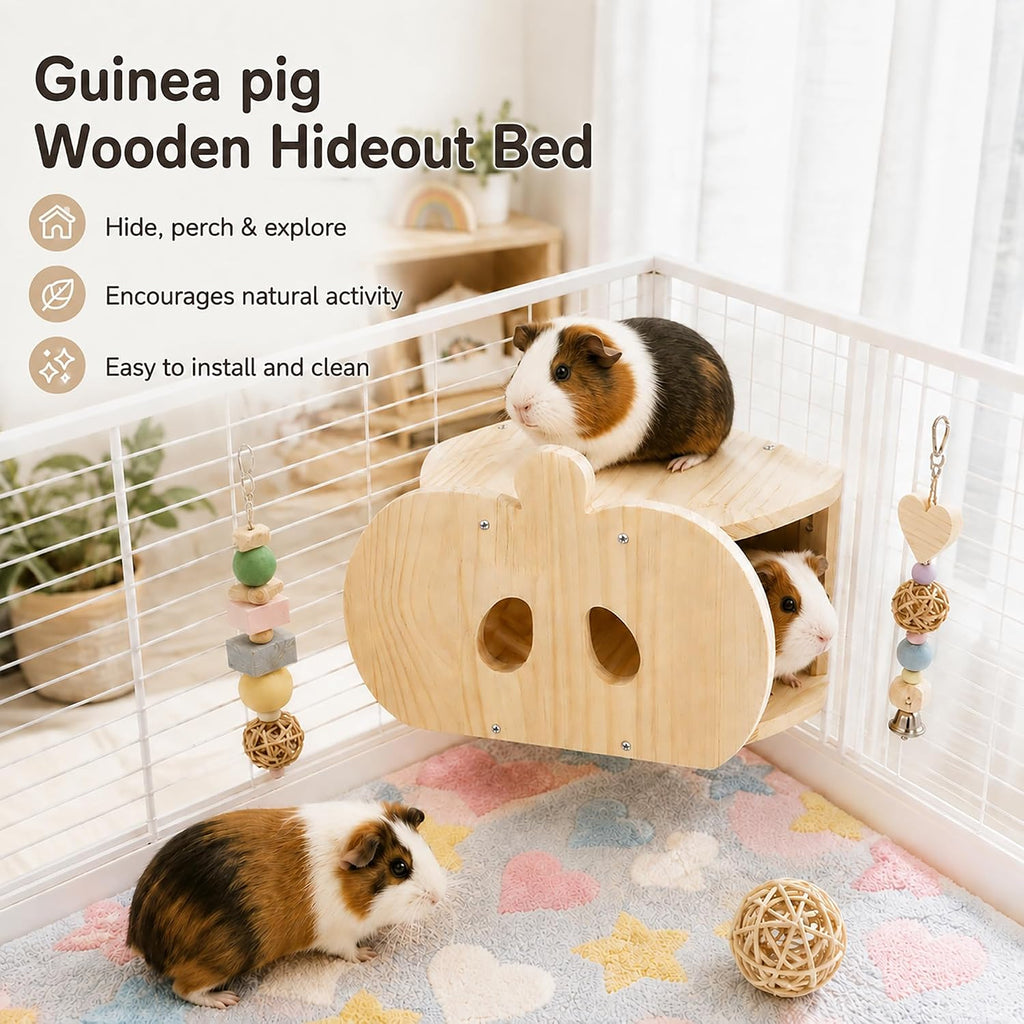 Chinchilla Hideout Wooden Chinchilla Cage Accessories Squirrel House Rabbit