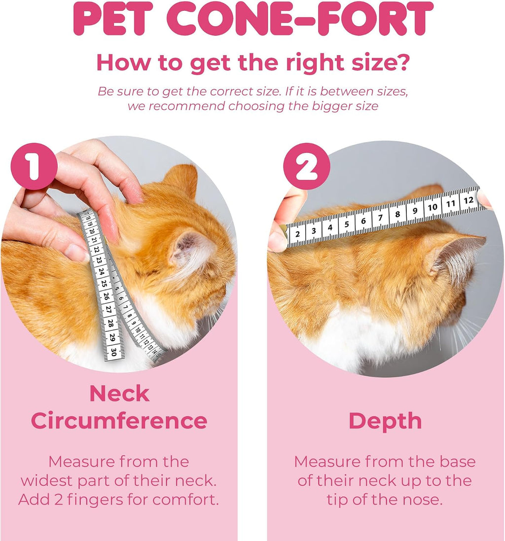 SunGrow Cat Cone Collar Soft Washable, Cat Recovery E Collar Sleep Cone After Surgery to Stop Licking, Pet Cone of Shame Alternatives, Scratch & Bite Proof Grooming Soft Cone for Easy Nail Cutting
