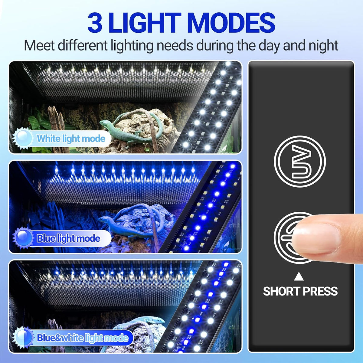 REPTI ZOO UVB Reptile Light with Dimming | 10.0 UVB LED Light Bulb for Desert Reptile | 12W 28 inch UVB Lamp for Bearded Dragon Snake Gecko Lizard | Reptile Light Bar Fixture with Controller