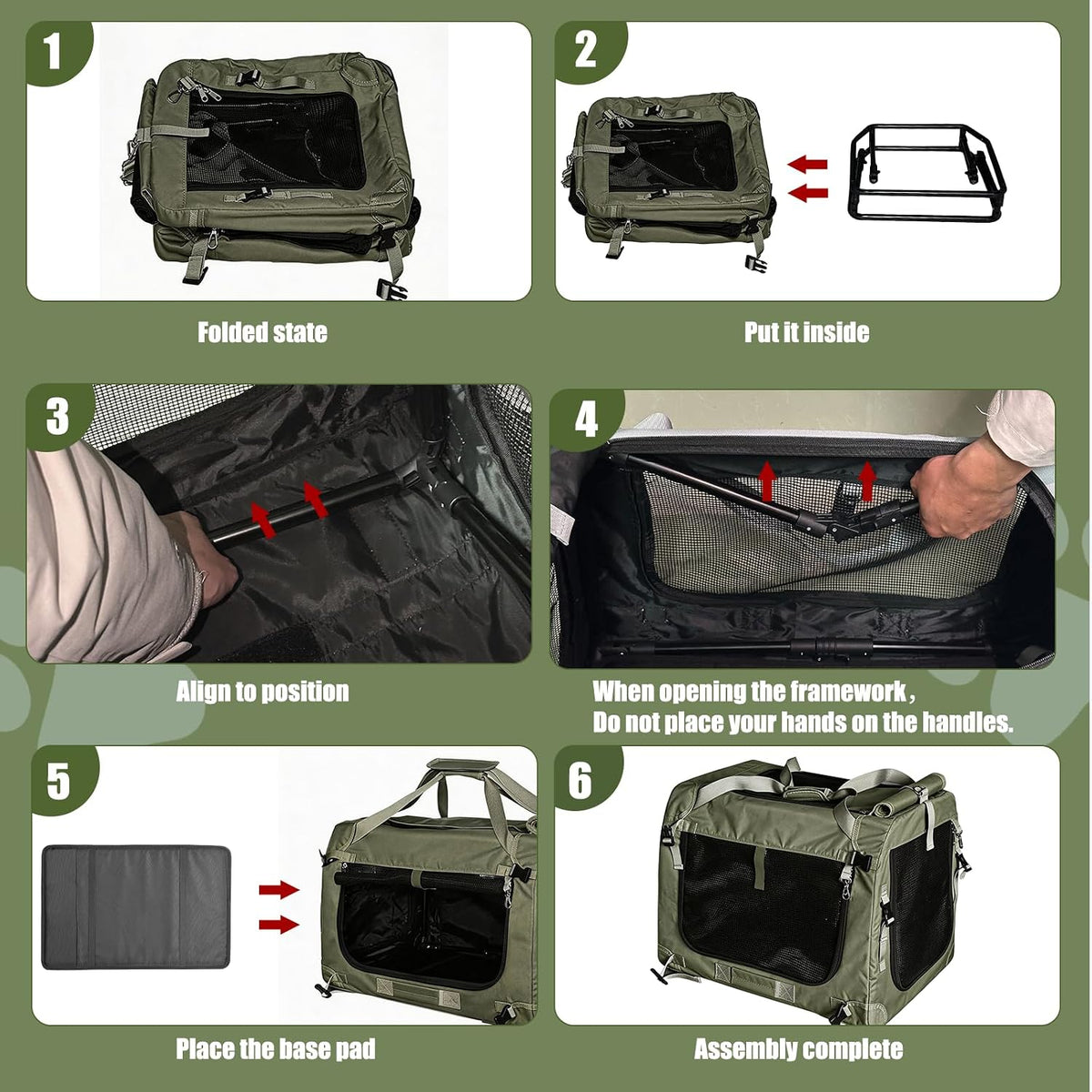 Extra Large Cat Carrier for 2 Cats with Foldable Frame