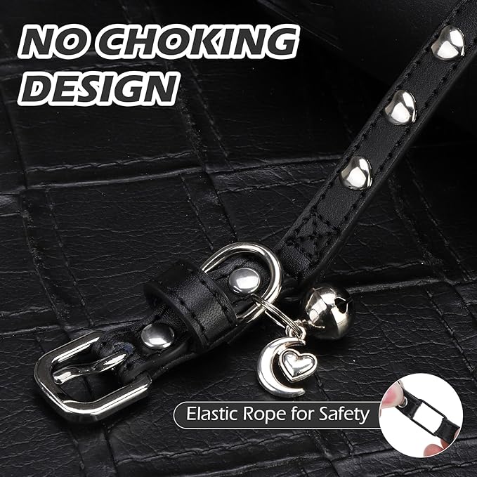 EXPAWLORER Leather Cat Collar for Girl Boy- Adjustable Pet Collar - Image 5