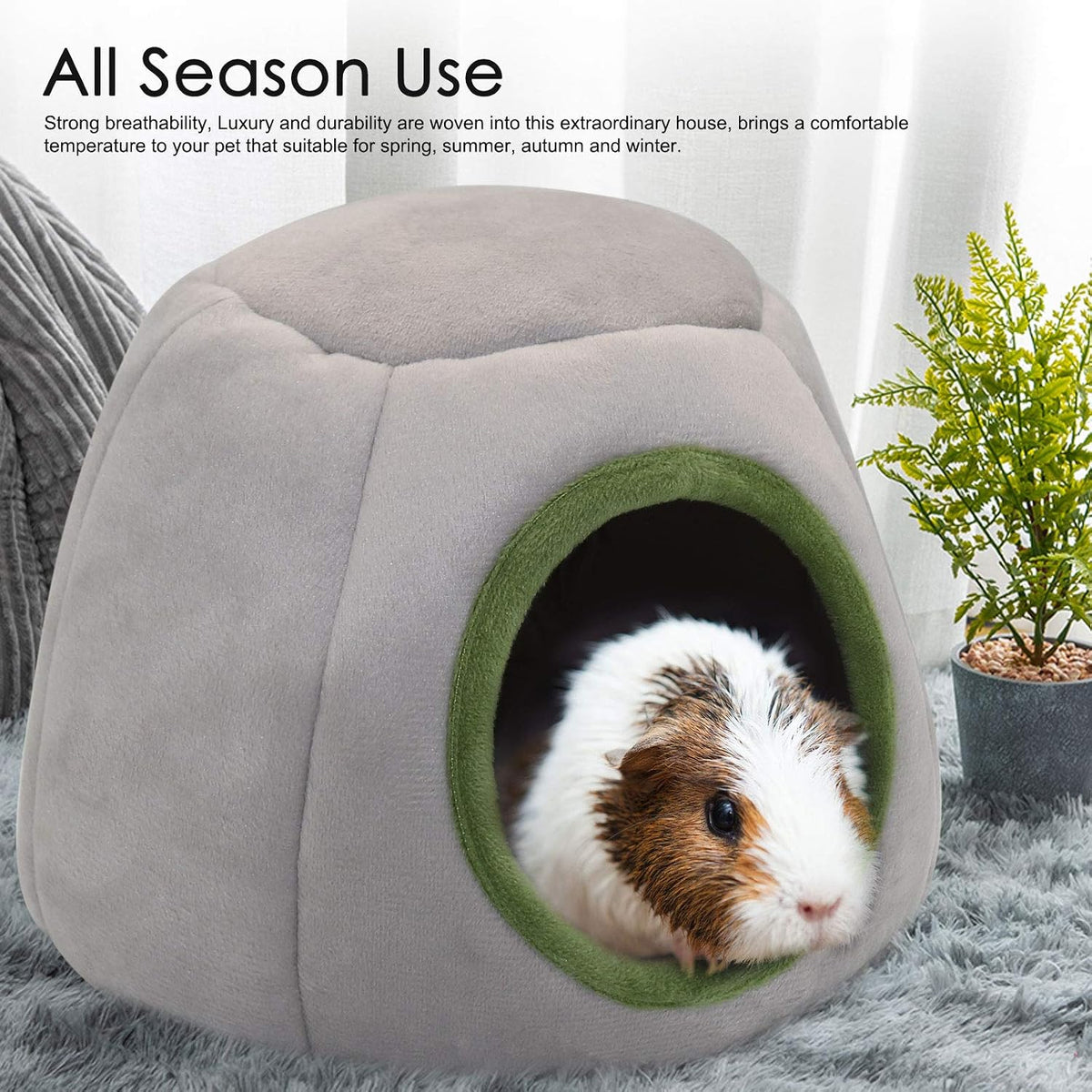 YUEPET Warm Guinea Pig Hideout,2 Pack Guinea Pig Bed Cave