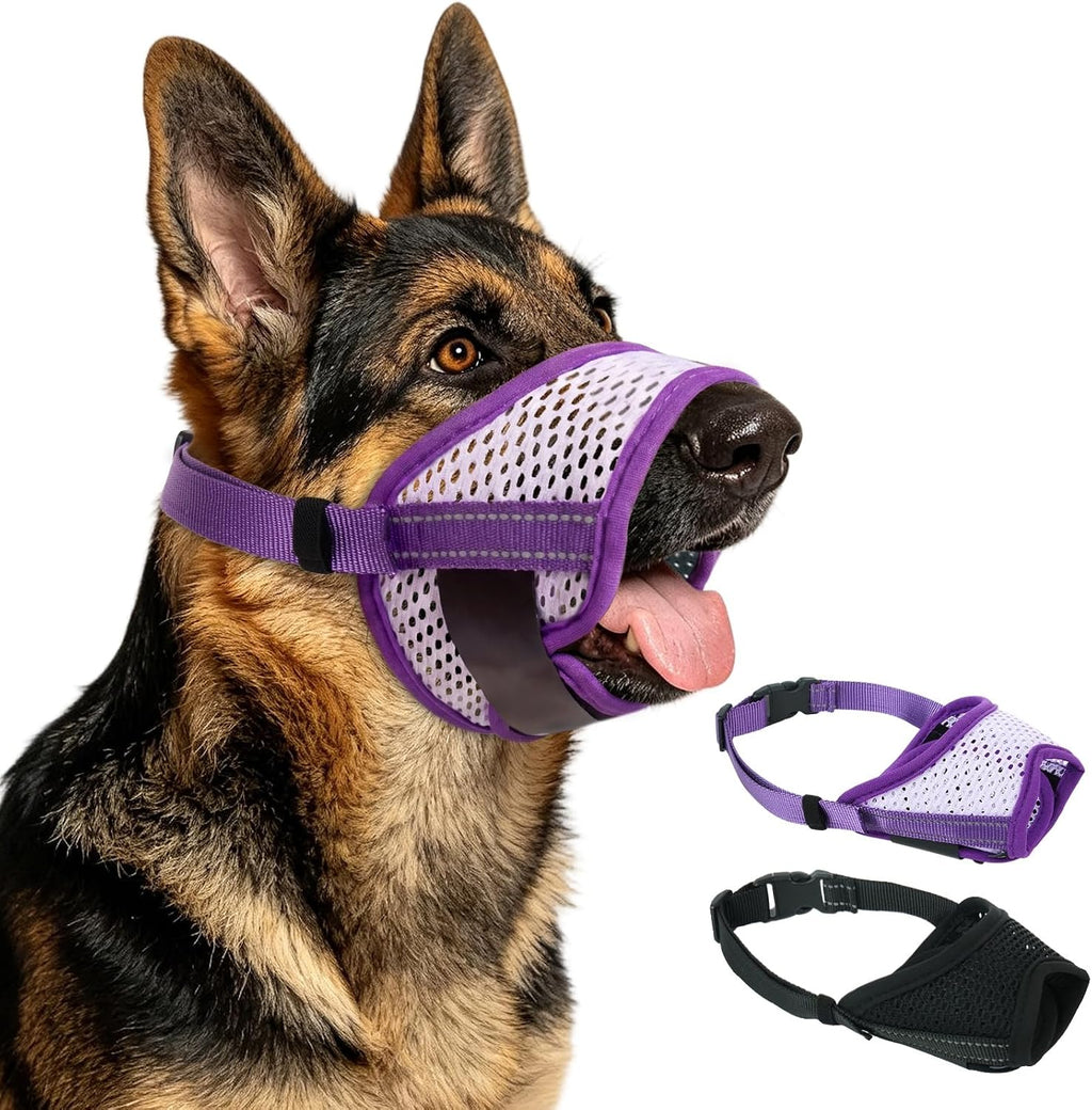 Dog Muzzle 2 Pack,Soft Mesh Muzzle for Small Medium Large Dogs