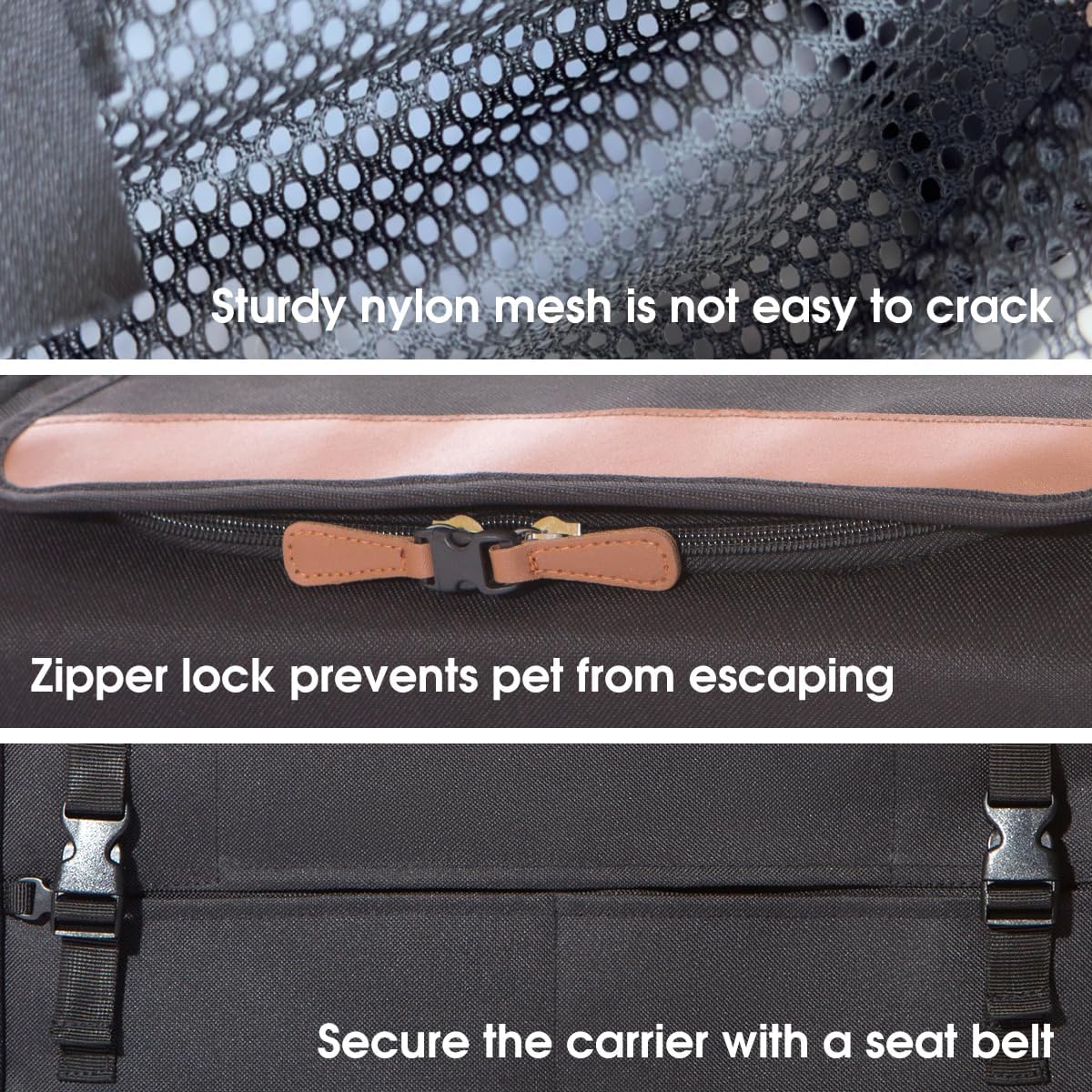 Large Cat Carrier for 2 Cats, Soft Sided Folding Pet Carrier with Litter Box, (16.5" x2) x12.6"x15.5" Dual Cabin with Zipper Locks, Comfortable Design for Travel
