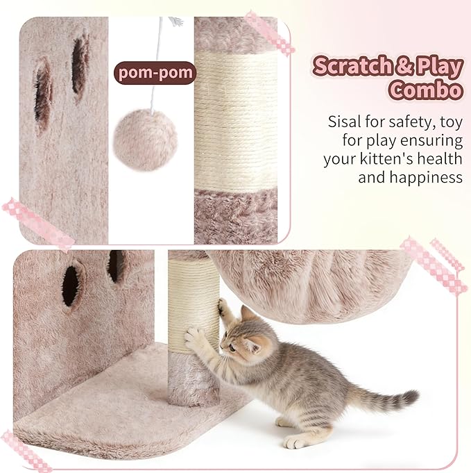 Heybly Cat Tree, 25.6-inch Cat Tower - Image 7