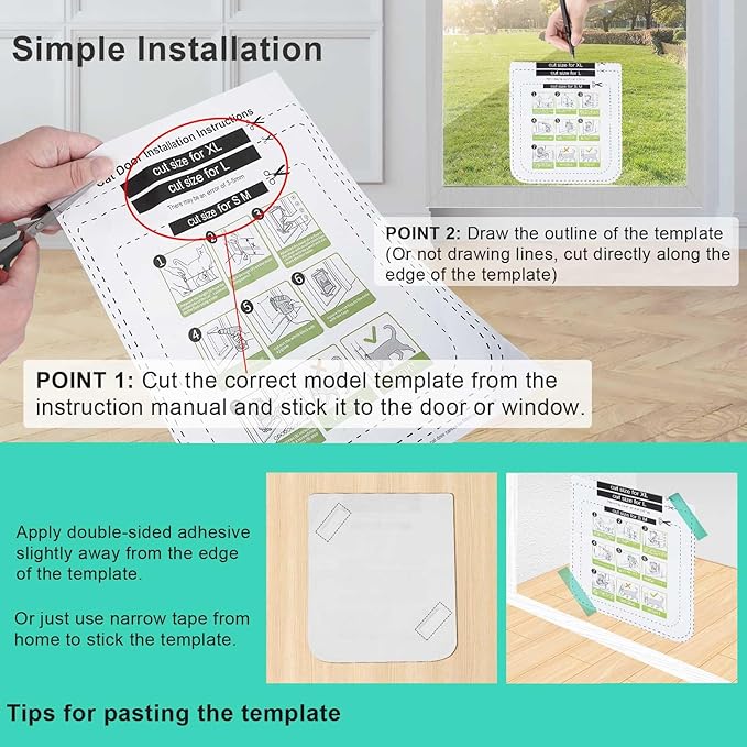 Thin Cat Door for Windows, Pet Doors and Sliding Door, Safety Pet Door - Image 7