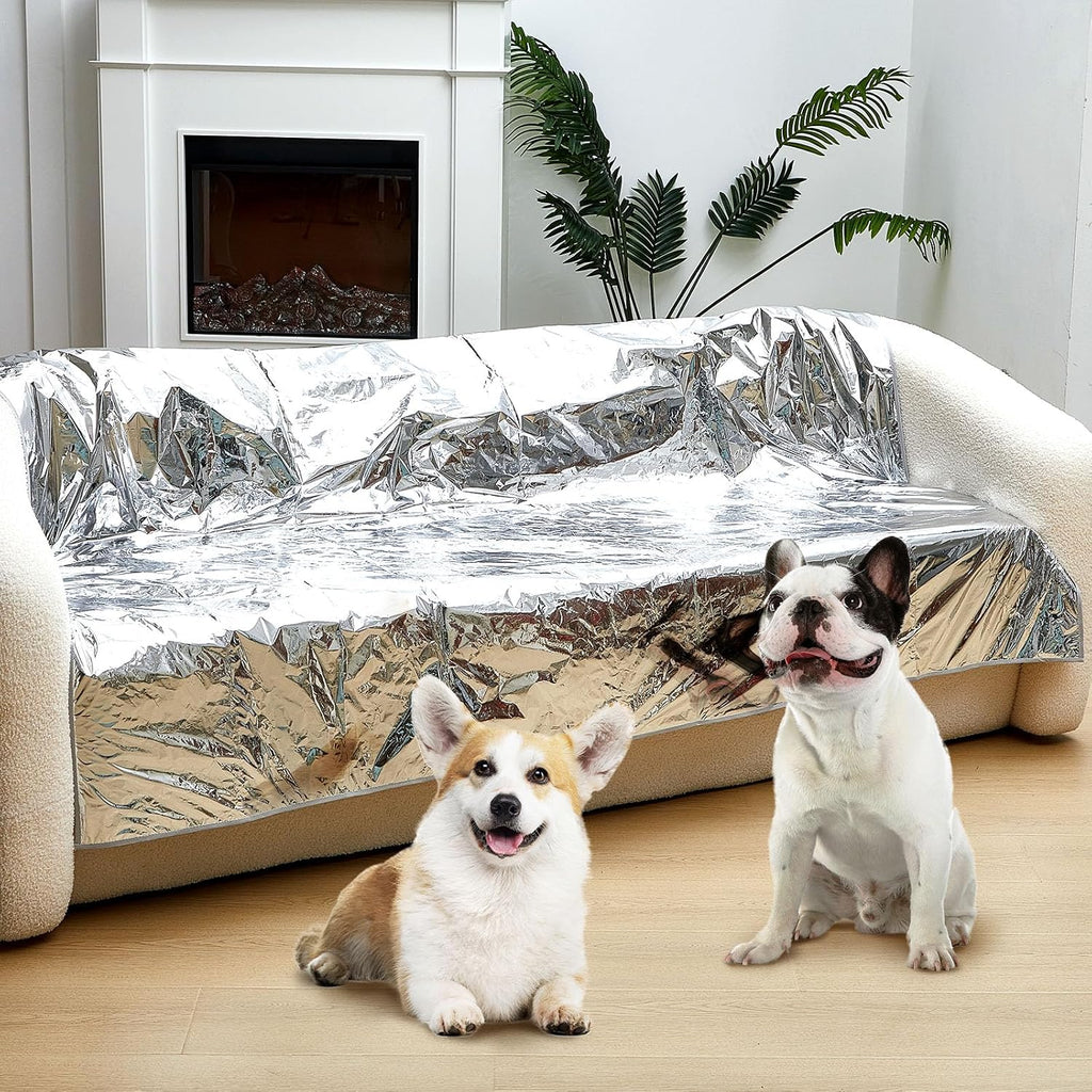Kigley 2 Pcs Pet Deterrent Mat to Keep Dogs Off Couch, 72" × 56.3", Coffee