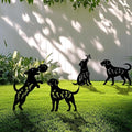 4 Pack Dog Metal Garden Decorative Stakes, Weather Proof Puppy Silhouette by Yonisungardenandoutdoor