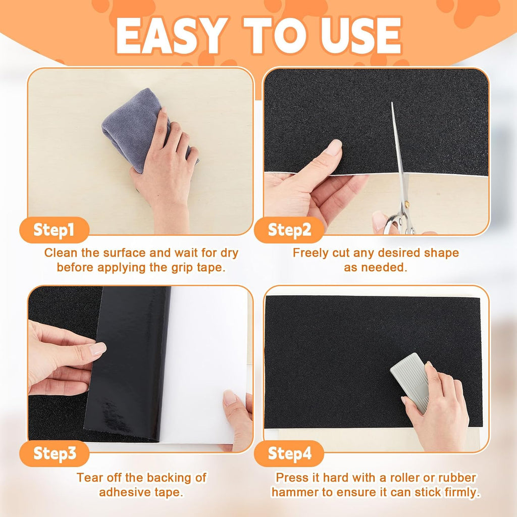 Aliceset Pet Nail Self Stick Replacement Emery Paper, Black, 8inx16ft