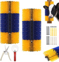 2 Pack Livestock Scratching Brushes, with Horse Comb & Trimming Shears, Large Soft Cow Scratcher, Goat Horse Scratching Post, Massage Brush for Horses, Sheep, Deer