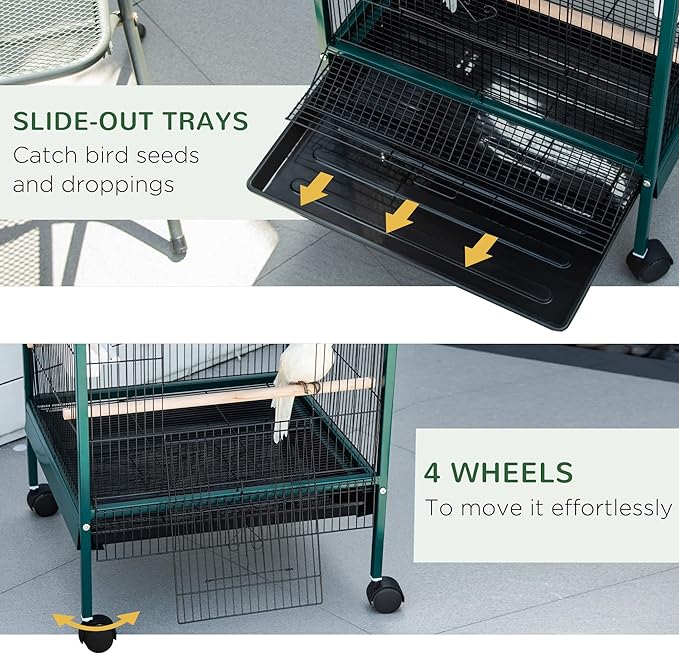 PawHut Large Bird Cage with 1.7 ft. Width - Image 5