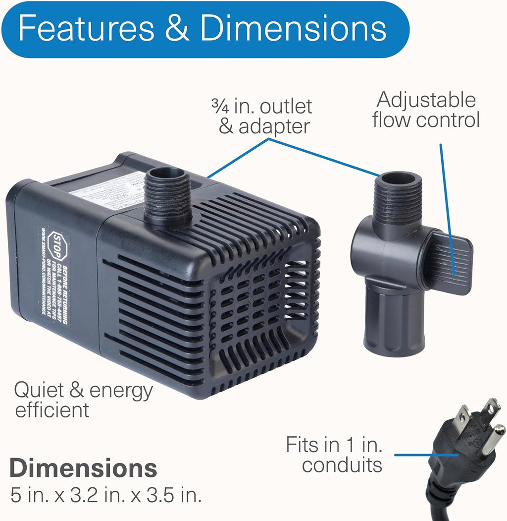 smartpond 420 GPH Pond Pump, Submersible Pump