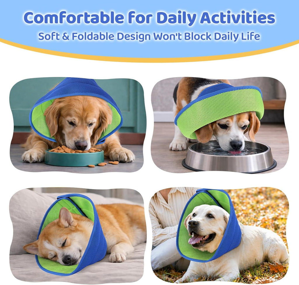 Soft Dog Cone Collar to Stop Licking After Surgery, Comfy Dog Cone Alternative for Large Medium Small Dogs/Cats, Adjustable Washable E-Collar for Spay Neuter Recovery and Neck Protection