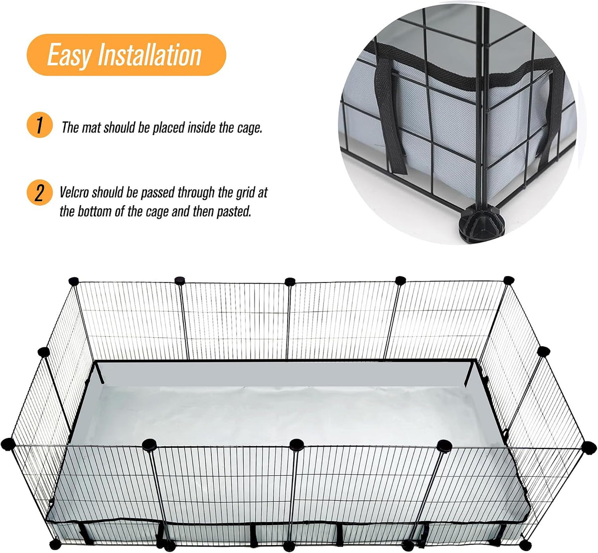 DZWLKJ Guinea Pig Cage Liner Tarp Bottom Waterproof and Washable.Available in 22 Sizes. Base Also for Rabbits, Bunny, Chinchesillas, Hedgehog, Ferrets and Other Small Animals(24x48 inches)