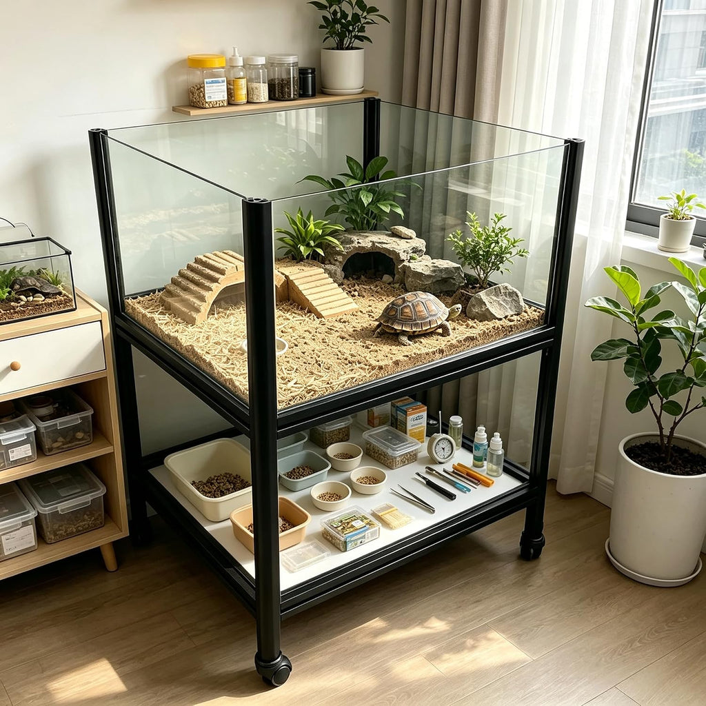 Aluminum Alloy Turtle Terrarium Enclosure with Stand